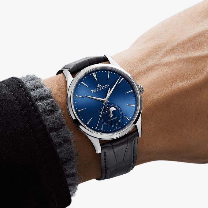 Stainless Steel Men Watch Automatic, selfwinding Master Ultra Thin Moon 1368480 JaegerLeCoultre